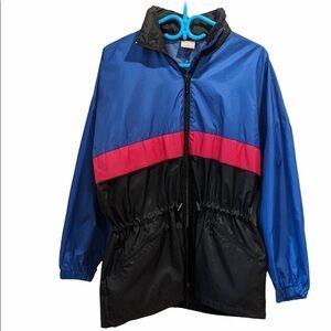 Vintage Lady Foot Locker Nylon Windbreaker medium Color Block